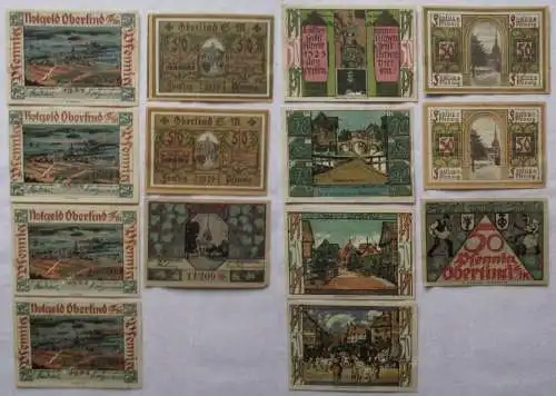 7 Banknoten Notgeld der Gemeinde Oberlind S.M. 1921 (168616)