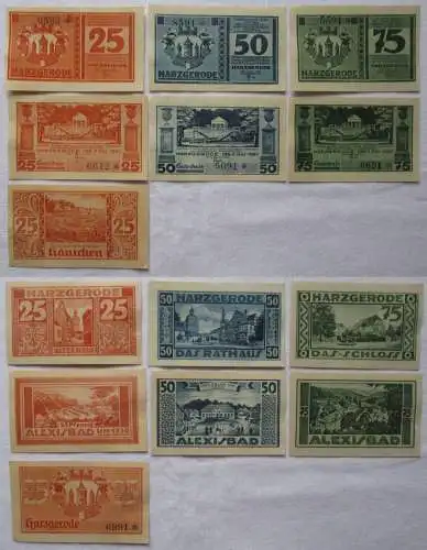7 Banknoten Notgeld Stadt Harzgerode 1921 (168580)