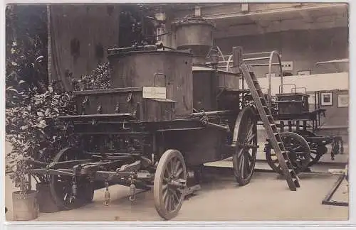 84293 Foto Ak mobiles Wasserstoffgas-Fertigung im Museum um 1920