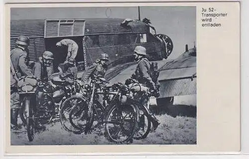 18335 Ak Junkers Ju 52-Transporter wird entladen um 1940