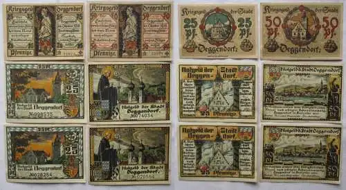 6 Banknoten Kriegsgeld der Stadt Deggendorf 1918 (168931)