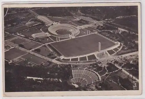 13917 Olympia Ak Berlin Sportfeld mit Dietrich-Eckhardt-Bühne Luftaufnahme 1936