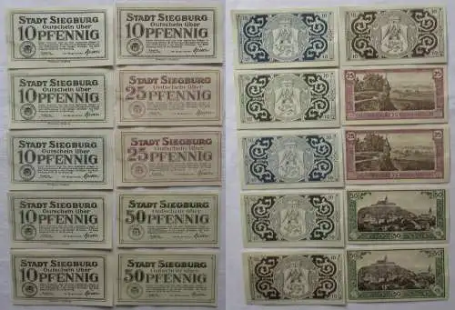 10 Banknoten Notgeld Stadt Siegburg 20.3.1921 (169124)