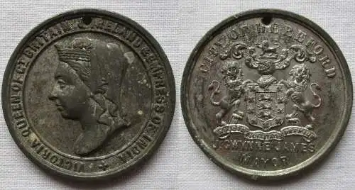 Medaille Königin Victoria Stadt Hereford Bürgermeister J. Gwynne James (167915)
