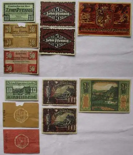 6 Banknoten Notgeld Hirschberg in Schlesien 1920/1921 (168865)
