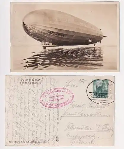 02248 Foto Ak Graf Zeppelin Luftschiff auf dem Bodensee 1934