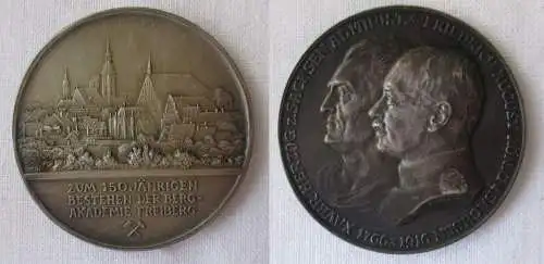 Silber Medaille 150 Jahre Bergakademie Freiberg Xaver Fr. August 1916 (162086)