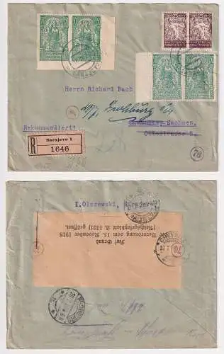 906874 Einschreiben Brief von Laibach nach Frohburg 1920