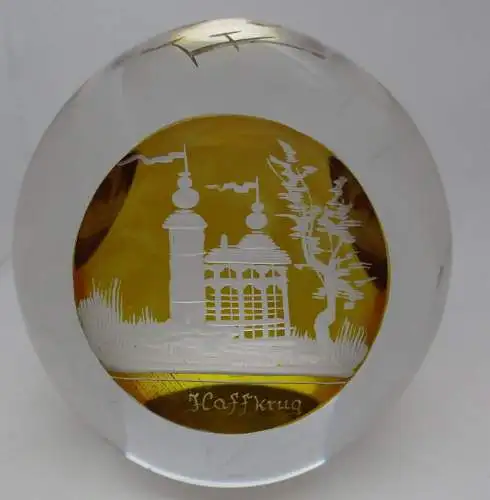 antiker Briefbeschwerer Glas Seebad Haffkrug Neustadt Grömitz Holstein (128591)