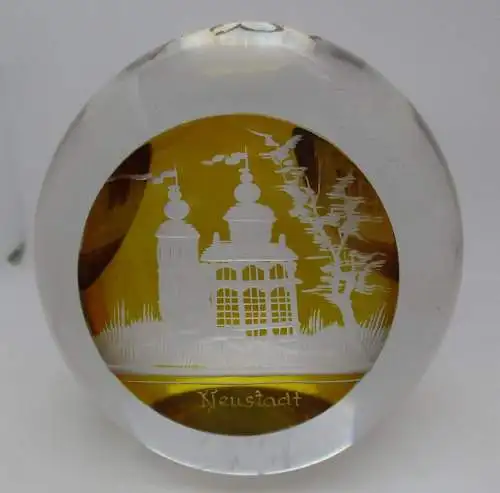 antiker Briefbeschwerer Glas Seebad Haffkrug Neustadt Grömitz Holstein (128591)