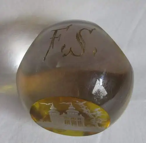 antiker Briefbeschwerer Glas Seebad Haffkrug Neustadt Grömitz Holstein (128591)