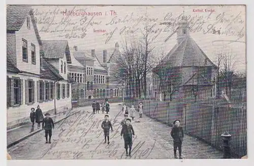 47624 Ak Hildburghausen i.Th. Seminar und Kathol. Kirche 1915