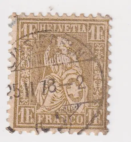 Schweiz Mi. Nr. 28 Sitzende Helvetia 1 Franken 1878 Stempel Einsiedeln (109497)