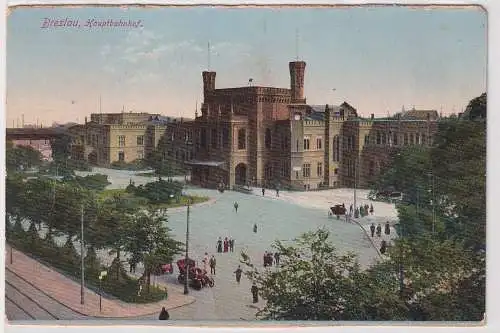 83761 Ak Breslau Hauptbahnhof 1916
