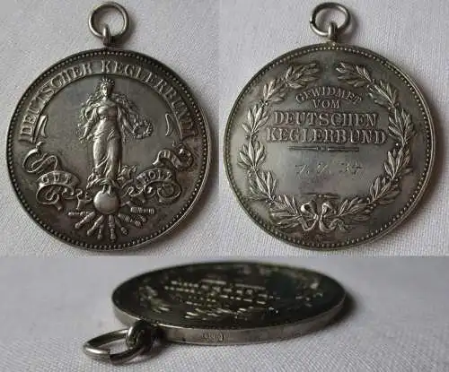 990er Silber Medaille gewidmet vom Deutschen Keglerbund 1934 (143153)