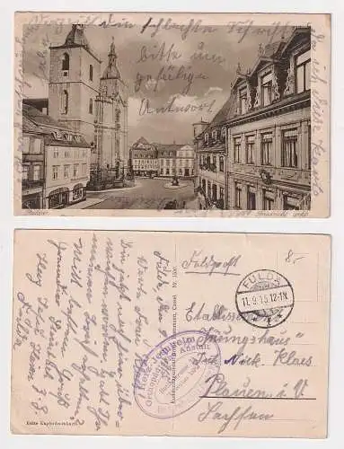 91723 Feldpost Ak Fulda Blick auf den Markt und die Kirche 1915