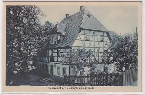 73311 Ak Lichtenwalde Restaurant u. Fleischerei Albert Kürschner 1939