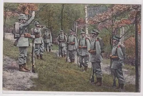 64195 Feldpost AK 2. Kgl. Sächs. Jäger Bataillon Nr. 13 (Felduniform) 1914