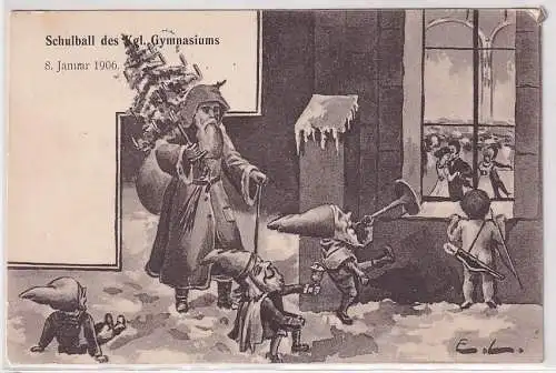 73987 Künstler Ak Chemnitz ? Schulball des Kgl. Gymnasiums 8. Januar 1906