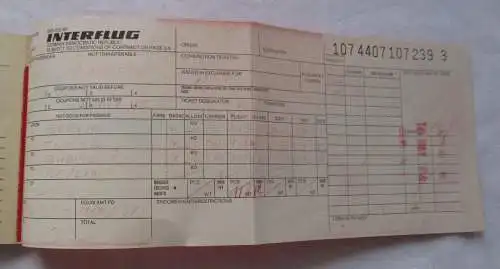 INTERFLUG Flugschein & Gepäckabschnitt Berlin Tirana Budapest 1984 (116939)