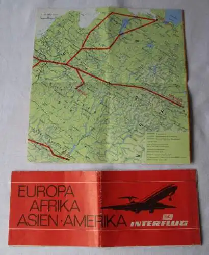 INTERFLUG Flugschein Berlin Zagreb Dubrovnik Belgrade 1985 Streckenkarte /167851