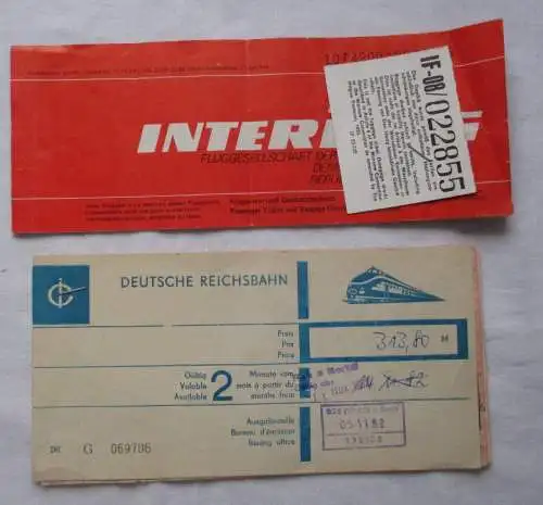 INTERFLUG Flugschein & Gepäckabschnitt Berlin Havanna 1982 (116745)