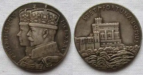 Großbritannien Medaille König Gerog V Königin Mary Stet Fortuna Domus (167842)