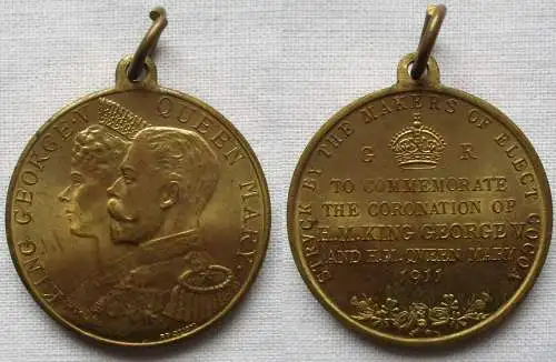 Großbritannien Krönungsmedaille 1911 König George V und Königin Mary (167828)