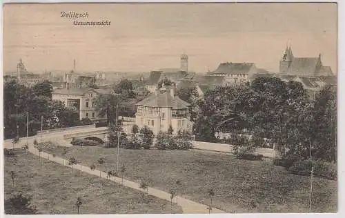 45063 Ak Delitzsch - Gesamtansicht 1913