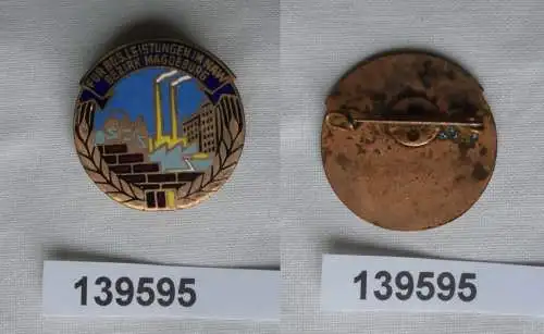 DDR Abzeichen Aufbaunadel NAW Nat. Aufbauwerk Bezirk Magdeburg Bronze (139595)