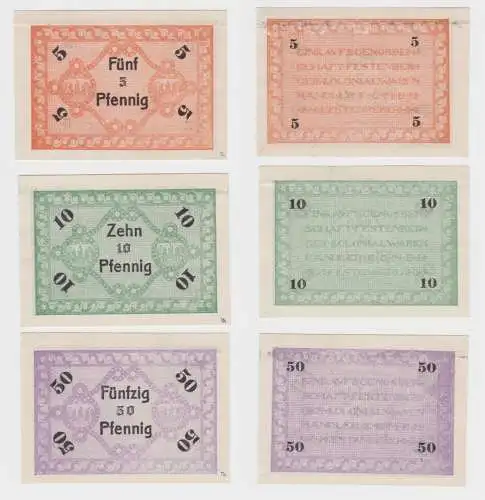 3 x NOTGELD FESTENBERG (heute: Twardogóra), Einkaufsgenossenschaft (138052)