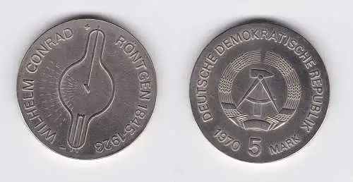 DDR Gedenk Münze 5 Mark Wilhelm Conrad Röntgen 1970 (105700)
