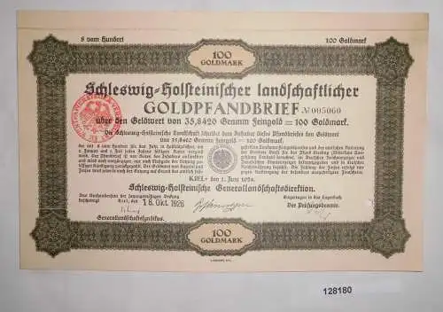 100 Goldmark Pfandbrief schleswig-holsteinische Landschaft 18.Okt. 1926 (128180)