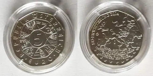 5 Euro Silber Münze Österreich 2004 EU Erweiterung (121264)
