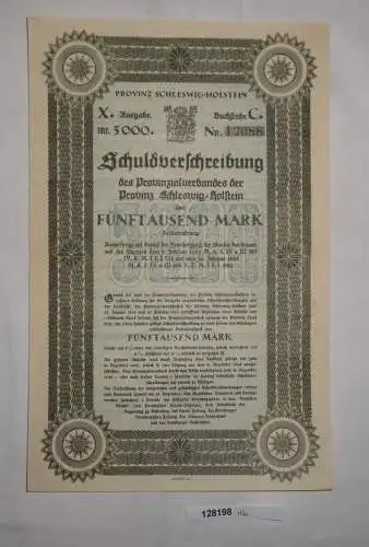 5000 Mark Schuldverschreibung Provinzialverband Schleswig Holstein 1923 (128198)