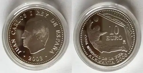 10 Euro Silber Münze 2003 Spanien Fussball WM 2006 in Deutschland (122690)