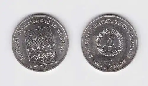 DDR Gedenk Münze 5 Mark Luthers Geburtshaus in Eisleben 1983 vz+ (148867)