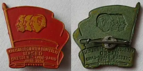 DDR SED Abzeichen Kreisdelegiertenkonferenz Dresden Stadt Land 1952 (148985)