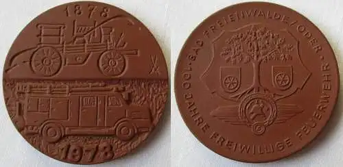 DDR Porzellanmedaille Bad Freienwalde 100 Jahre freiwillige Feuerwehr (149683)