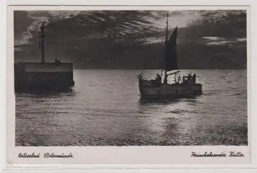 96659 Ak Ostseebad Stolpmünde (Ustka) heimkehrender Kutter 1942