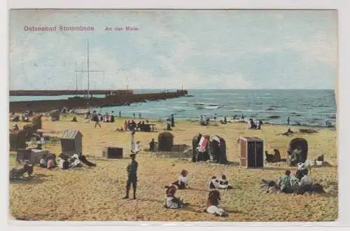 97321 Ak Ostseebad Stolpmünde (Ustka) an der Mole 1911