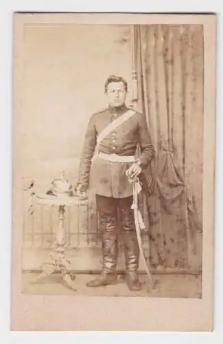 89776 Kabinett Foto Soldat Artillerie mit Pickelhaube und Säbel