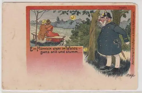 10583 Künstler Ak Bruno Bürger Leipzig No. 6579 Ein Männlein steht im Walde...