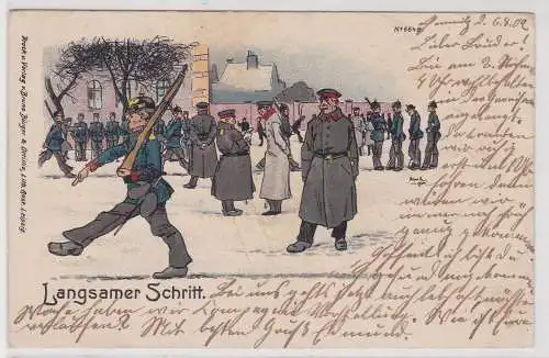 51473 Künstler Ak Bruno Bürger Leipzig No. 6648 Soldaten Exerzierübungen 1902