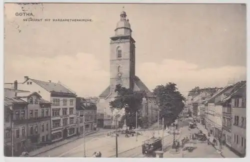 90592 Ak Gotha Neumarkt mit Margarethenkirche 1912