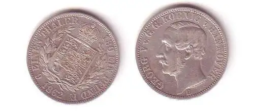 1/6 Taler Silber Münze Hannover 1862 B (109657)