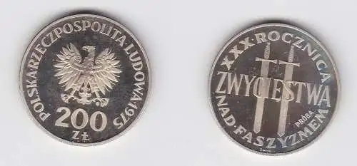 200 Zloty Silber Münze Polen 30.Jahrestag der Beendigung des 2.Weltkrieg(130948)