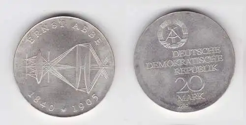 DDR Gedenk Münze 20 Mark Ernst Abbe 1840-1905, 1980 (136959)