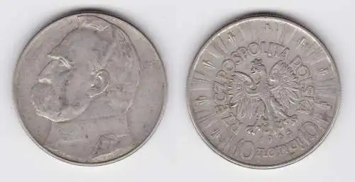 10 Zloty Silber Münze Polen Josef Pilsudski 1935 (128340)