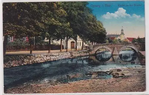 50685 Ak Oppurg in Thüringen - Partie an der Brücke 1916